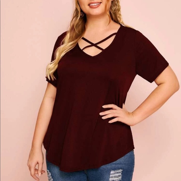 Plus size crisscross blouse Black - Picture 6 of 10
